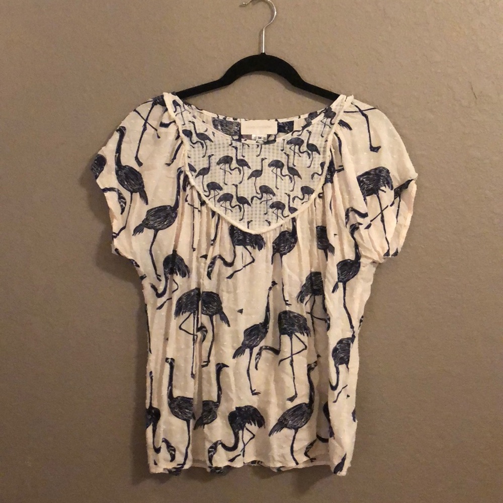 Anthropologie flamingo top